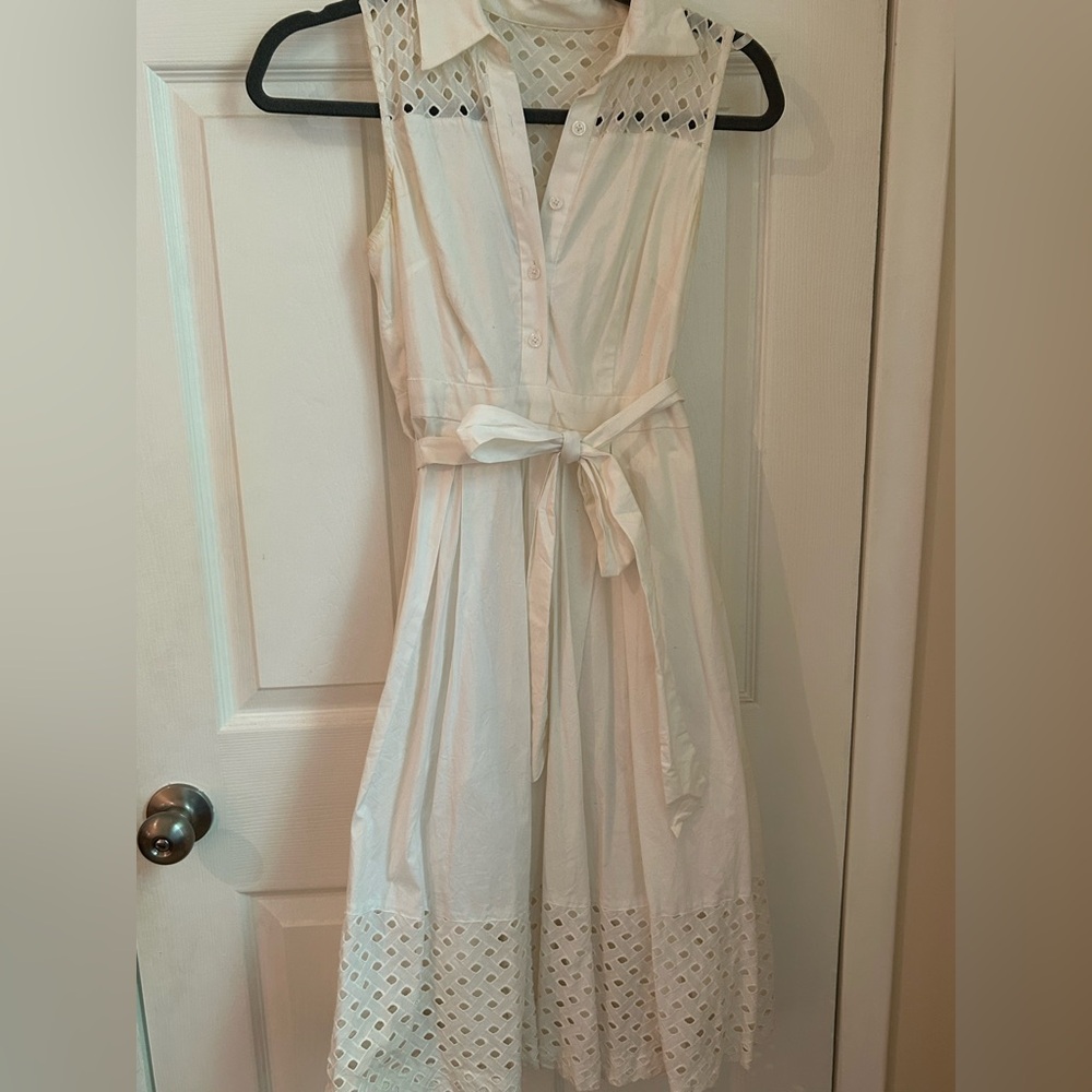 Jessica Howard Belted Cotton A-Line Dress